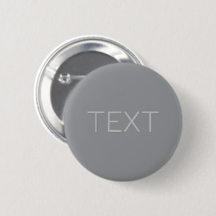 Badge Rond 5 Cm Texte simple à l'aspect tridimensionnel Gris