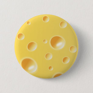Badge Rond 5 Cm Texture jaune de fromage suisse