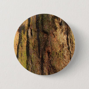 Badge Rond 5 Cm Texture photo de l'écorce de séquoia