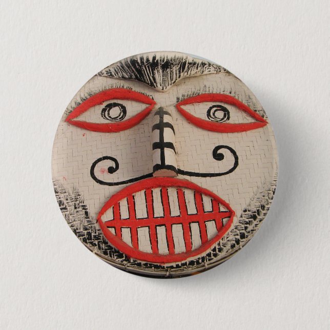 Badge Rond 5 Cm Thailande Fantôme, Festival Phi Ta Khon Mask, Loei (Devant)