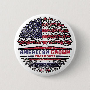 Badge Rond 5 Cm Thaïlande Thaïlande États-Unis Amérique États-Unis