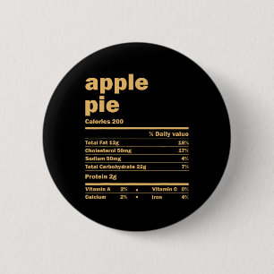 Badge Rond 5 Cm Thanksgiving Christmas Pomme tarte Faits nutrition