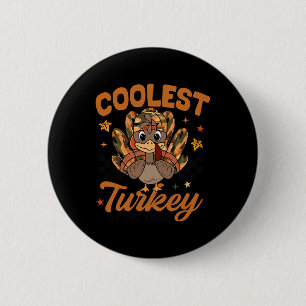 Badge Rond 5 Cm Thanksgiving Coolest Turquie À La Table Toddler B