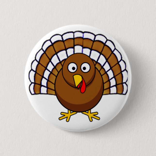 Badge Rond 5 Cm Thanksgiving mignon Turquie (Devant)
