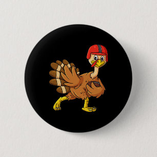 Badge Rond 5 Cm Thanksgiving Turkey Football Player Trophy Award P