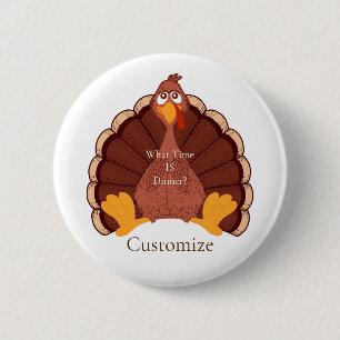 Badge Rond 5 Cm Thanksgiving Turkey Thunder Cove
