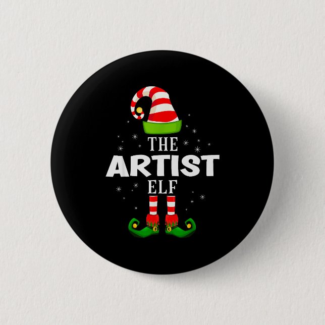 Badge Rond 5 Cm The Artist Elf Christmas Pjs Matching Pajama  (Devant)