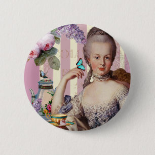 Badge Rond 5 Cm Thé au Petit Trianon - rose