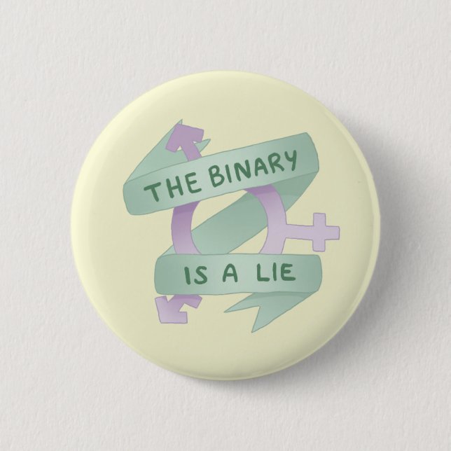 BADGE ROND 5 CM THE BINARY IS A LIE (Devant)