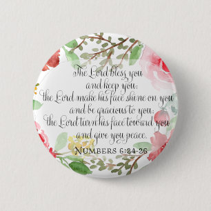 Badge Rond 5 Cm The blessing   Scripture Art   Numbers 6:24-26