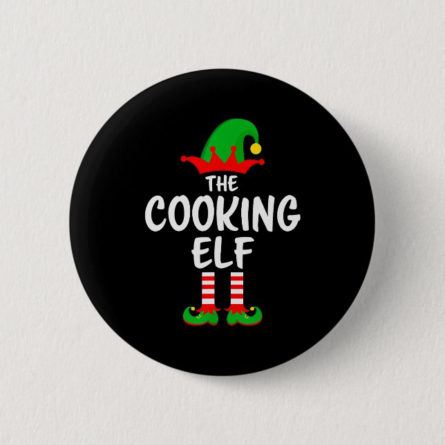 Badge Rond 5 Cm The Cooking Elf Matching Family Christmas  (Devant)