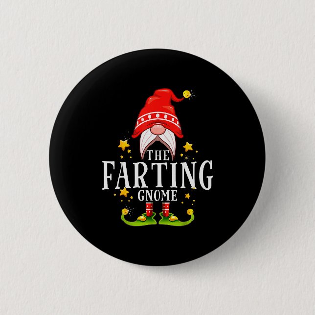Badge Rond 5 Cm The Farting Gnome Christmas Matching  (Devant)
