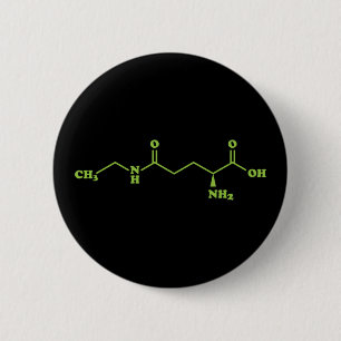 Badge Rond 5 Cm Thé Théanine Formule chimique moléculaire