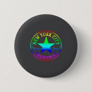 Badge Rond 5 Cm Théâtre Broadway de la ville de New York Nyc États