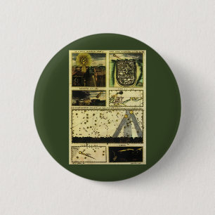 Badge Rond 5 Cm Theatrum Cometicum Comètes par Stanislaw Lubieniec