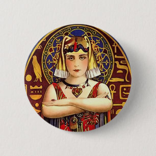 Badge Rond 5 Cm Theda Bara comme film Vintage Cleopatra