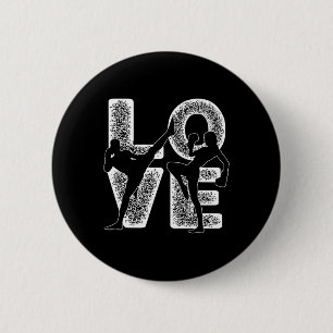 Badge Rond 5 Cm Thème graphique de mot d'amour de Muay Thai concep