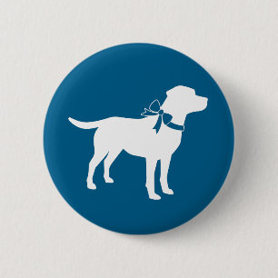 Badge Rond 5 Cm Thème Labrador - Baby shower de chien Blue Lab