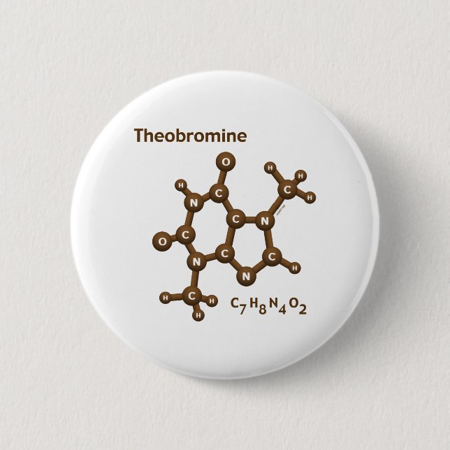 Badge Rond 5 Cm Théobromine (Devant)