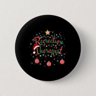 Badge Rond 5 Cm Thérapeute de loisirs rétro Noël Récréative