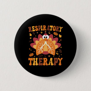Badge Rond 5 Cm Thérapeute en thérapie respiratoire de Thanksgivin