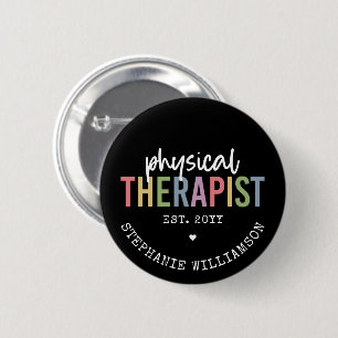 Badge Rond 5 Cm Thérapeute physique personnalisée Diplôme PT