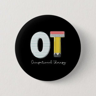 Badge Rond 5 Cm Thérapie occupationnelle pédiatrique Crayon mignon