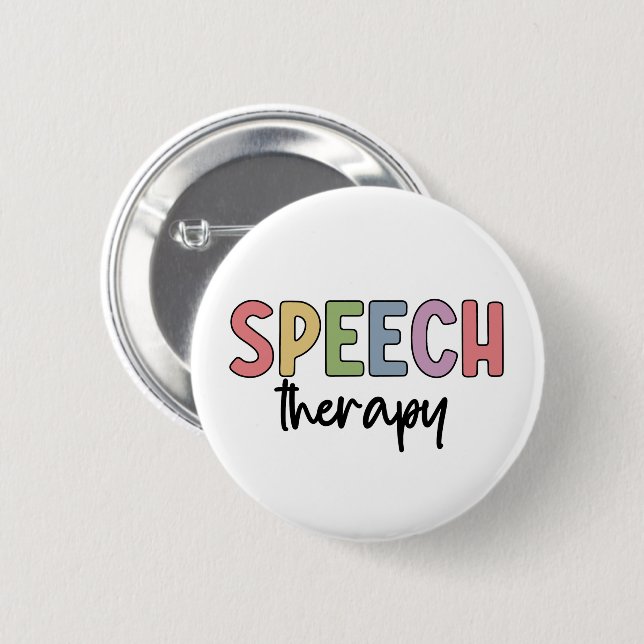 Badge Rond 5 Cm Thérapie vocale SLP Discours Cadeaux pathologistes (Devant & derrière)