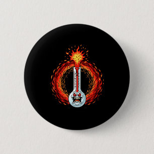 Badge Rond 5 Cm Thermomètre furieusement en colère chaleur extrême