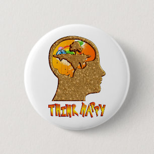 Badge Rond 5 Cm Think Happy