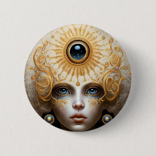 Badge Rond 5 Cm Third Eye Goddess Fantasy Art