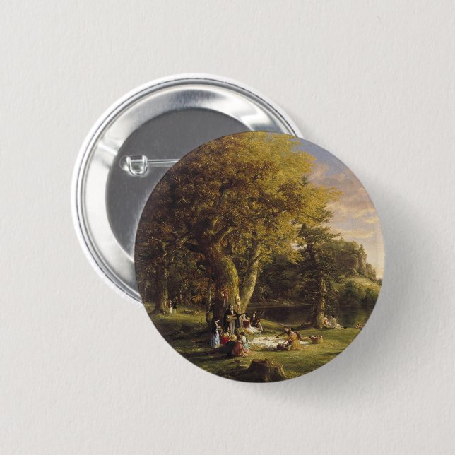 Badge Rond 5 Cm Thomas Cole Le Pic-Nic (Devant & derrière)