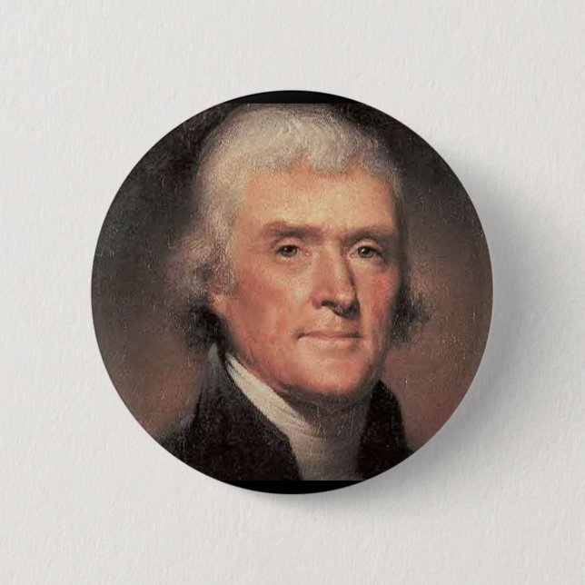 Badge Rond 5 Cm Thomas Jefferson (Devant)