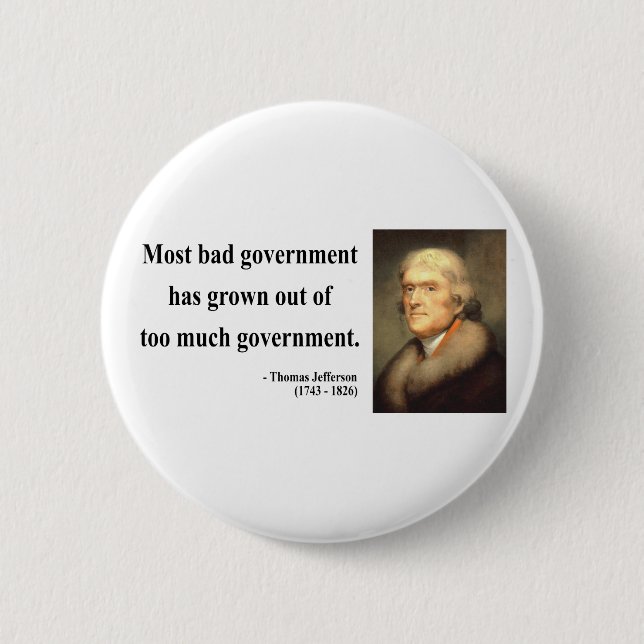 Badge Rond 5 Cm Thomas Jefferson Citation 7c (Devant)