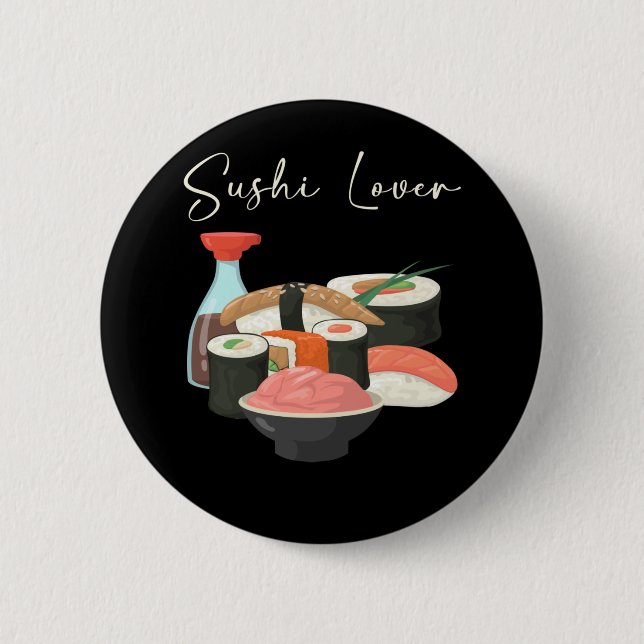 Badge Rond 5 Cm Thon de cuisine japonais de riz sushi Maki Nigiri (Devant)