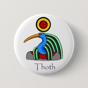 Badge Rond 5 Cm Thoth - Insigne du dieu égyptien antique