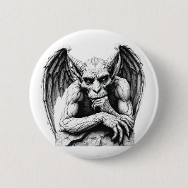 Badge Rond 5 Cm Thoughtful Gargoyle