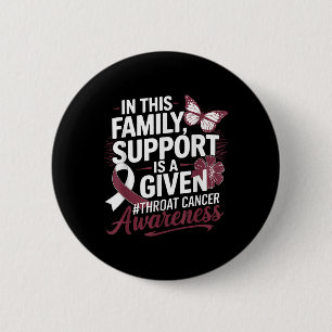 Badge Rond 5 Cm Throat Cancer Sensibilisation Guerrier Survivant