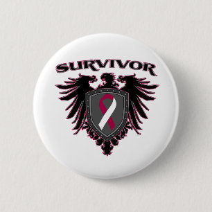 Badge Rond 5 Cm Throat Cancer Survivor Crest