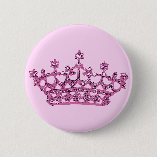 Badge Rond 5 Cm Tiara rose (Devant)