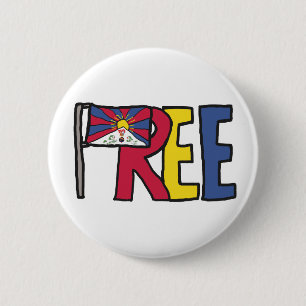 Badge Rond 5 Cm Tibet libre