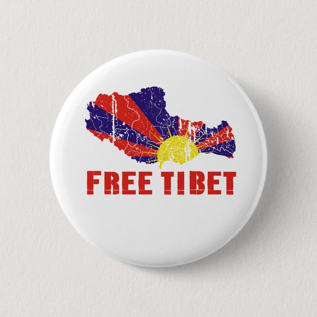 BADGE ROND 5 CM TIBET LIBRE / LIBERTÉ TIBÉTAINE (Devant)