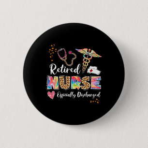Badge Rond 5 Cm Tie Dye Infirmière retraitée Officielle retraitée