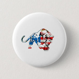 Badge Rond 5 Cm Tigre américain