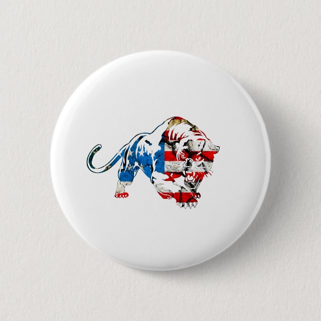 Badge Rond 5 Cm Tigre américain (Devant)