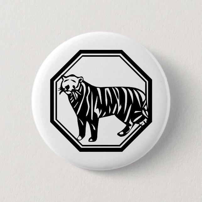 Badge Rond 5 Cm Tigre du Bengale (Devant)