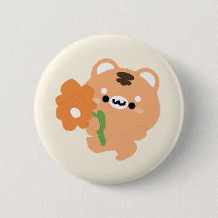 Badge Rond 5 Cm Tigre romantique