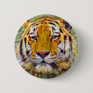 Badge Rond 5 Cm Tigre Sibérien [Insigne Rond]