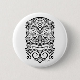 Badge Rond 5 Cm Tiki mask