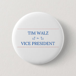 Badge Rond 5 Cm Tim Walz pour le vice-président Button